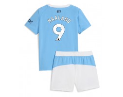 Manchester City Erling Haaland #9 Hemmaställ Barn 2025-26 Kortärmad (+ Korta byxor)